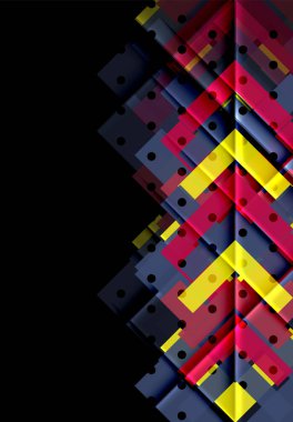 Siyah arka plan üzerinde renkli oklar