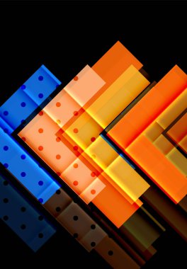 Siyah arka plan üzerinde renkli oklar