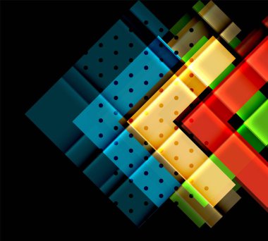 Siyah arka plan üzerinde renkli oklar