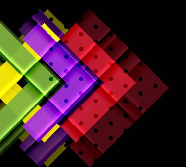 Siyah arka plan üzerinde renkli oklar