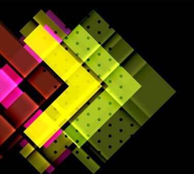 Siyah arka plan üzerinde renkli oklar