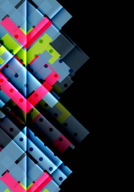 Siyah arka plan üzerinde renkli oklar