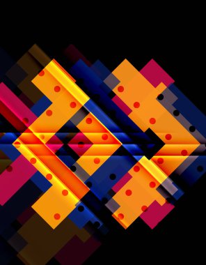 Siyah arka plan üzerinde renkli oklar