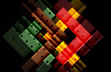 Siyah arka plan üzerinde renkli oklar