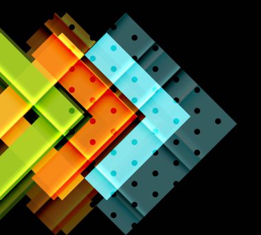 Siyah arka plan üzerinde renkli oklar