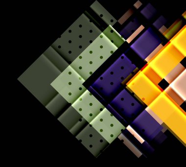 Siyah arka plan üzerinde renkli oklar