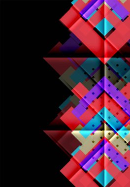 Siyah arka plan üzerinde renkli oklar