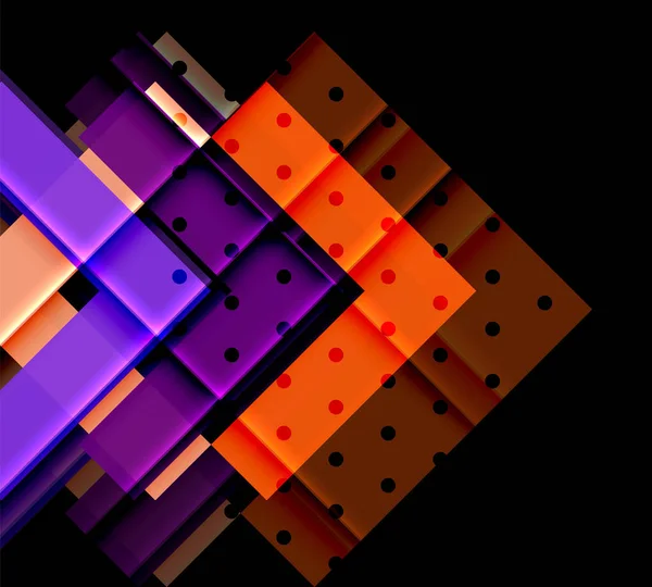 Kleurrijke driehoeken en pijlen op donkere achtergrond — Stockvector