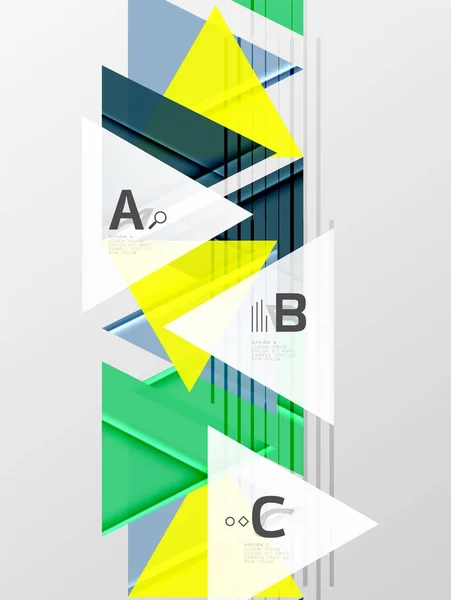 Kleur driehoeken achtergrondontwerp — Stockvector