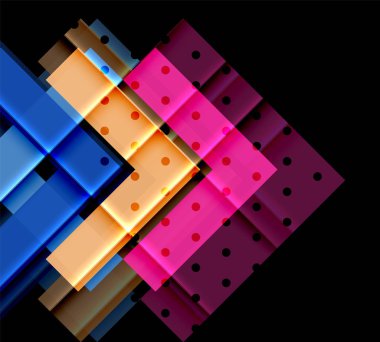 Siyah arka plan üzerinde renkli oklar