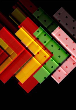 Siyah arka plan üzerinde renkli oklar