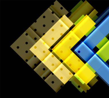 Siyah arka plan üzerinde renkli oklar