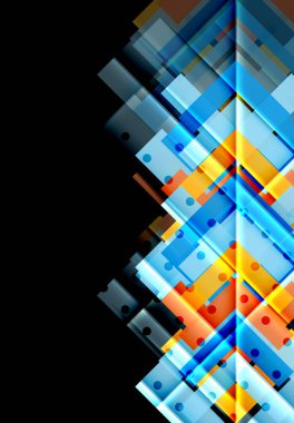 Siyah arka plan üzerinde renkli oklar