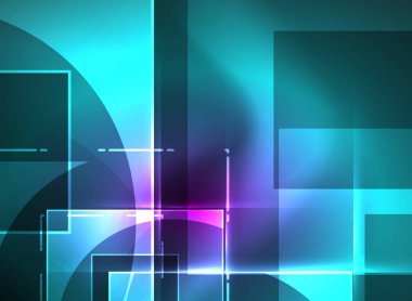 Karanlık, dijital arka plan parlayan kareler