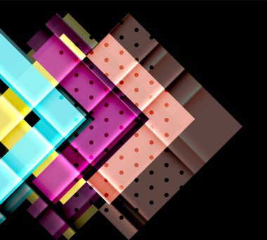 Siyah arka plan üzerinde renkli oklar