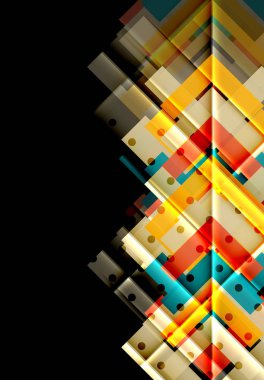 Siyah arka plan üzerinde renkli oklar