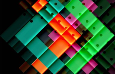 Renkli üçgenler ve oklar koyu arka plan üzerinde