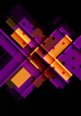 Renkli üçgenler ve oklar koyu arka plan üzerinde