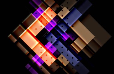 Renkli üçgenler ve oklar koyu arka plan üzerinde