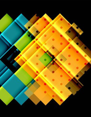 Siyah arka plan üzerinde renkli oklar