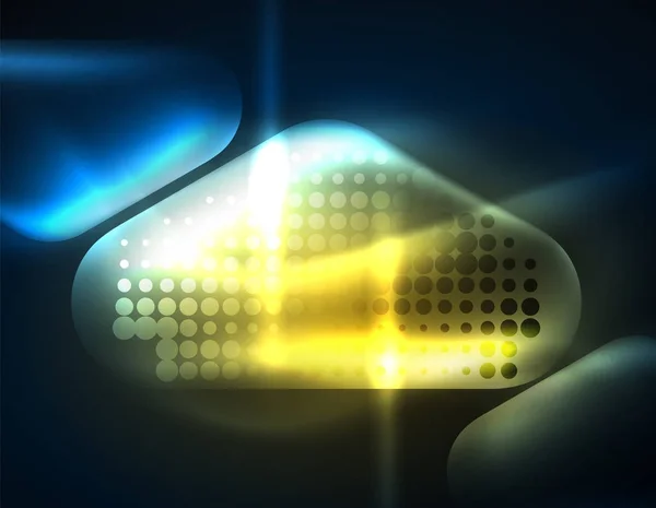 Verlichte lens flares, gloeiende techno achtergrondkleur — Stockvector