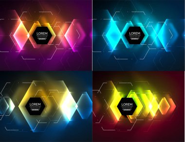 Techno altıgen tasarım şablonları