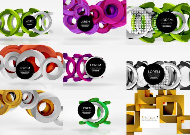 Vektör arka 3d daire ayarla