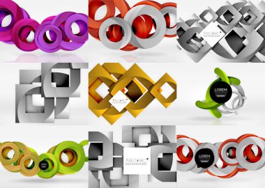 Vektör arka 3d daire ayarla