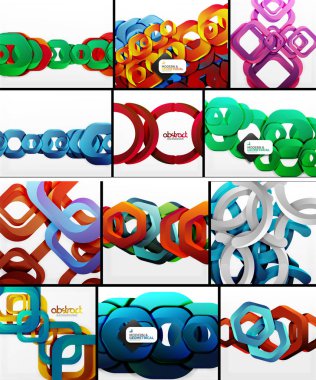 En az geometrik poster arka planlar kümesi