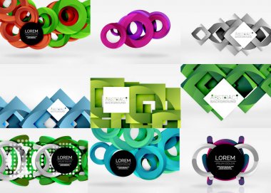 Vektör arka 3d daire ayarla