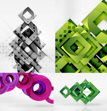 En az geometrik poster arka planlar kümesi