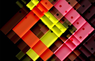 Renkli üçgenler ve oklar koyu arka plan üzerinde