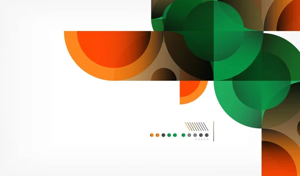 Färg cirkel abstrakt geometrisk bakgrund, moderna former med budskap — Stock vektor
