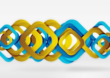 Işık geometrik şekiller kareler gri 3d uzay