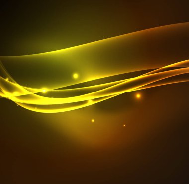 Enerji hatları, karanlıkta parlayan dalgalar vektör arka plan