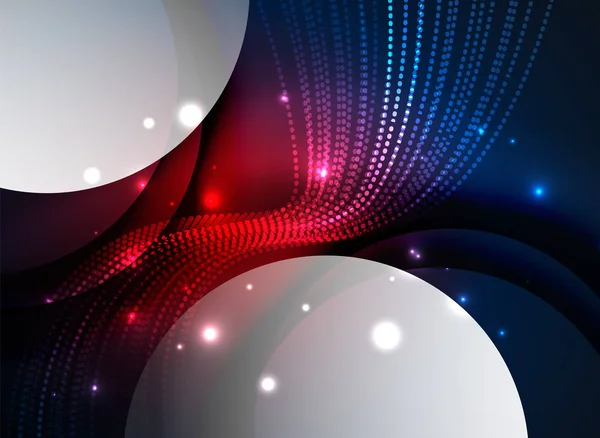 Parçacıklar koyu renk arka plan üzerinde oluşturulan parlayan dalga