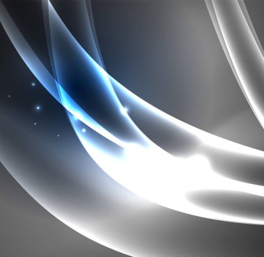 Enerji hatları, karanlıkta parlayan dalgalar vektör arka plan