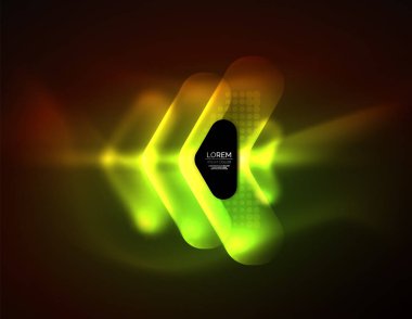 Fütüristik neon parlayan oklar techno arka plan