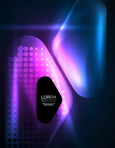 Feux lumineux de lentille, fond techno couleur éclatante — Image vectorielle