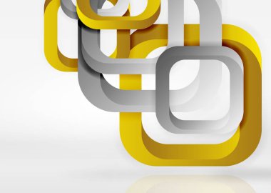 Işık geometrik şekiller kareler gri 3d uzay