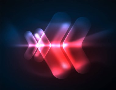 Fütüristik neon parlayan oklar techno arka plan