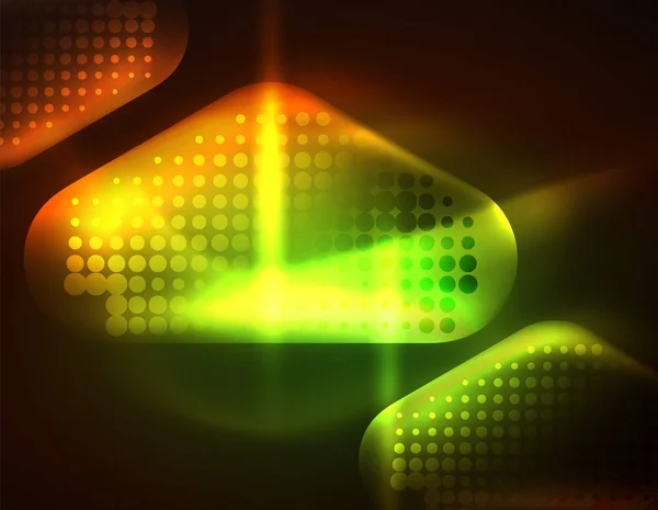 Světelné objektivy světlice, zářící barva techno pozadí — Stockový vektor