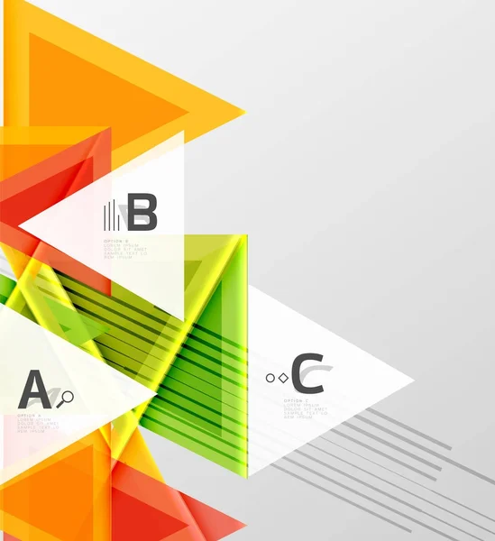 Färg trianglar bakgrundsdesign — Stock vektor