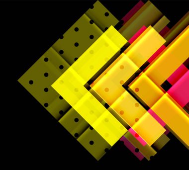 Siyah arka plan üzerinde renkli oklar