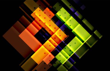 Siyah arka plan üzerinde renkli oklar