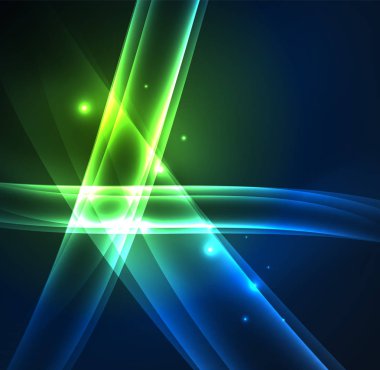 Enerji hatları, karanlıkta parlayan dalgalar vektör arka plan