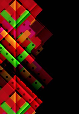 Siyah arka plan üzerinde renkli oklar