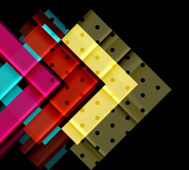 Siyah arka plan üzerinde renkli oklar