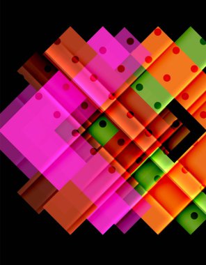 Renkli üçgenler ve oklar koyu arka plan üzerinde