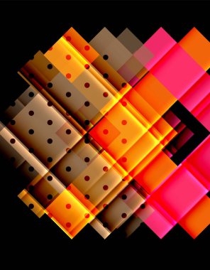 Renkli üçgenler ve oklar koyu arka plan üzerinde